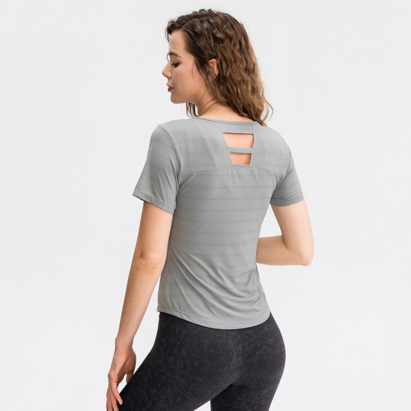 Loose Fitness Top With Short Sleeves