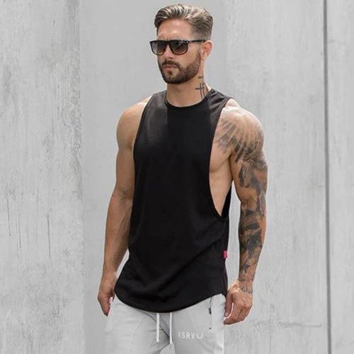 Long Tank Top Muscle Workout T-Shirt