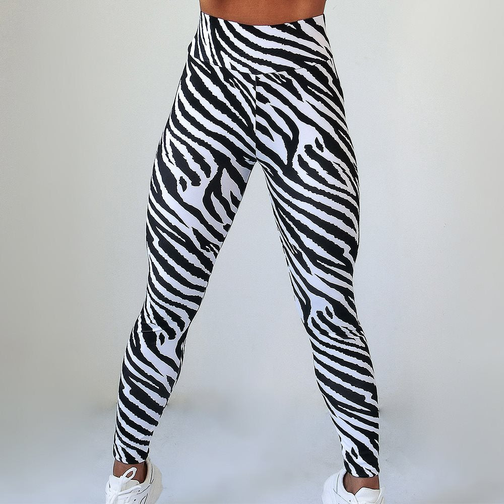 Zebra Printed Yoga Fitness Leggings