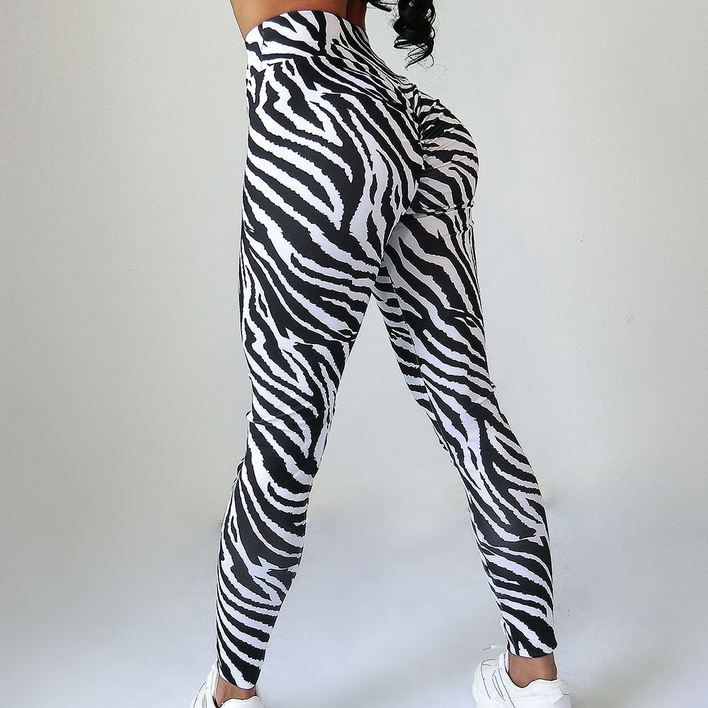 Zebra Printed Yoga Fitness Leggings