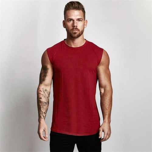 Gym Sleeveless Cotton Tank Top Sportswear Vest