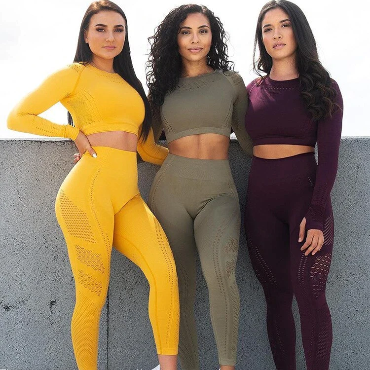 Seamless Yoga Fitness Long-sleeve Set