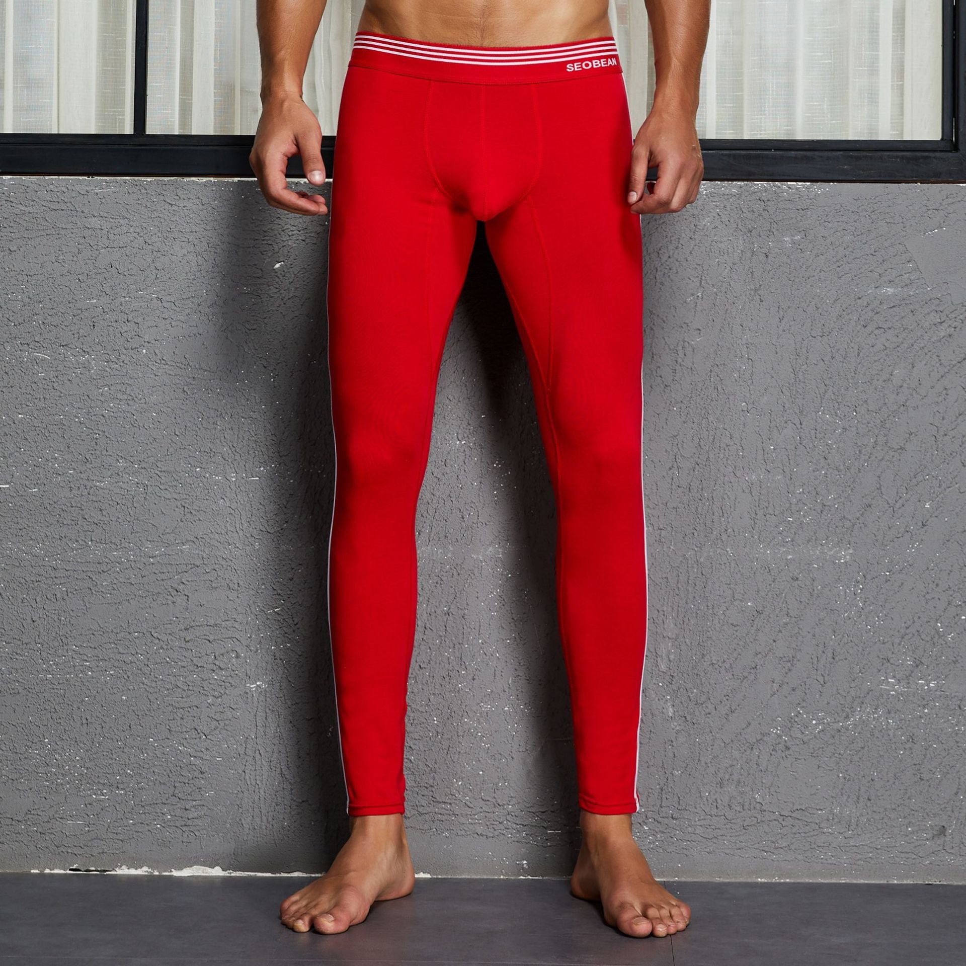 Men's Warm Autumn Pants Side Double Compression Strip